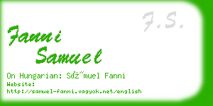 fanni samuel business card